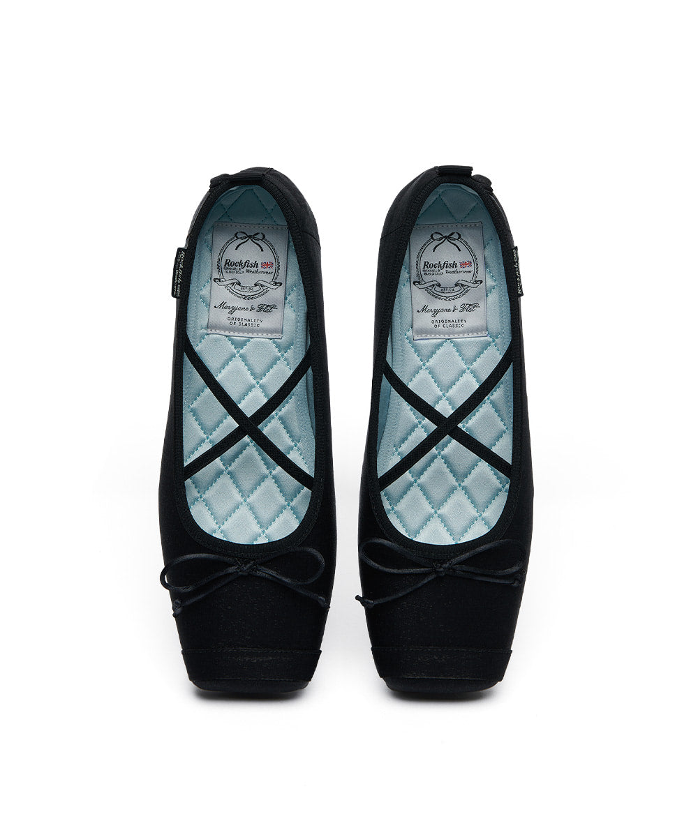 รองเท้าแมรี่เจน TOE CAP BALLET FLATS - BLACK