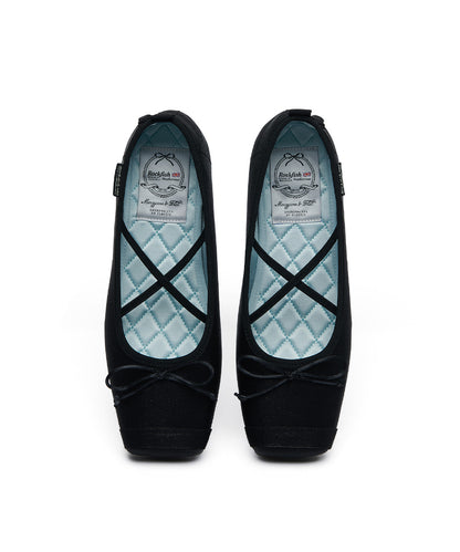 รองเท้าแมรี่เจน TOE CAP BALLET FLATS - BLACK