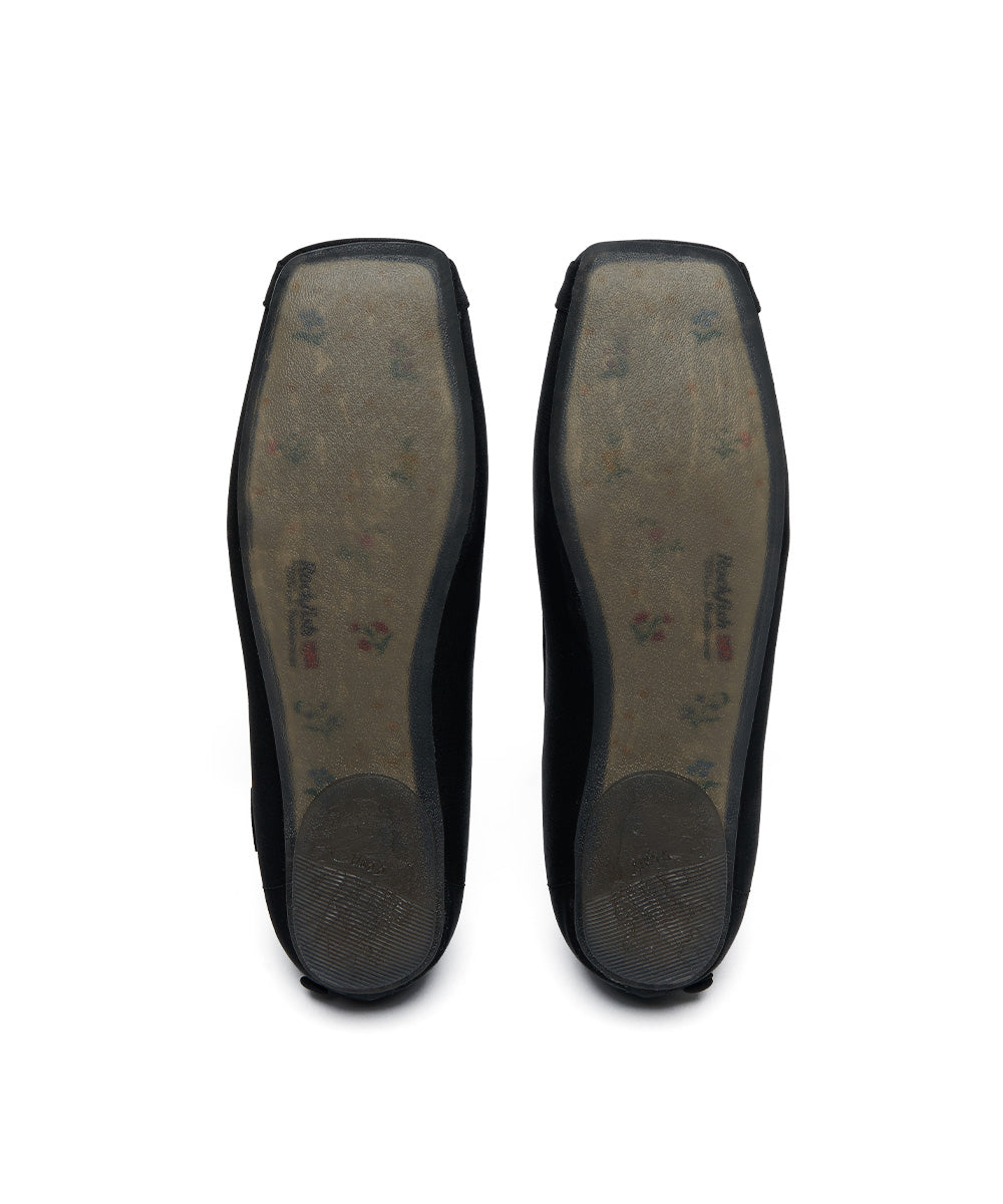 รองเท้าแมรี่เจน TOE CAP BALLET FLATS - BLACK