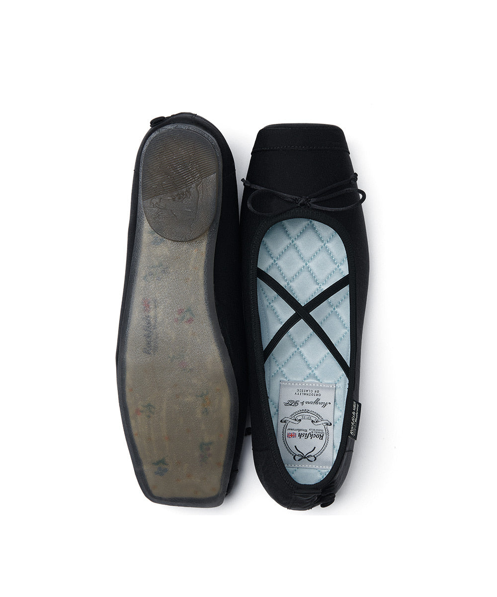 รองเท้าแมรี่เจน TOE CAP BALLET FLATS - BLACK