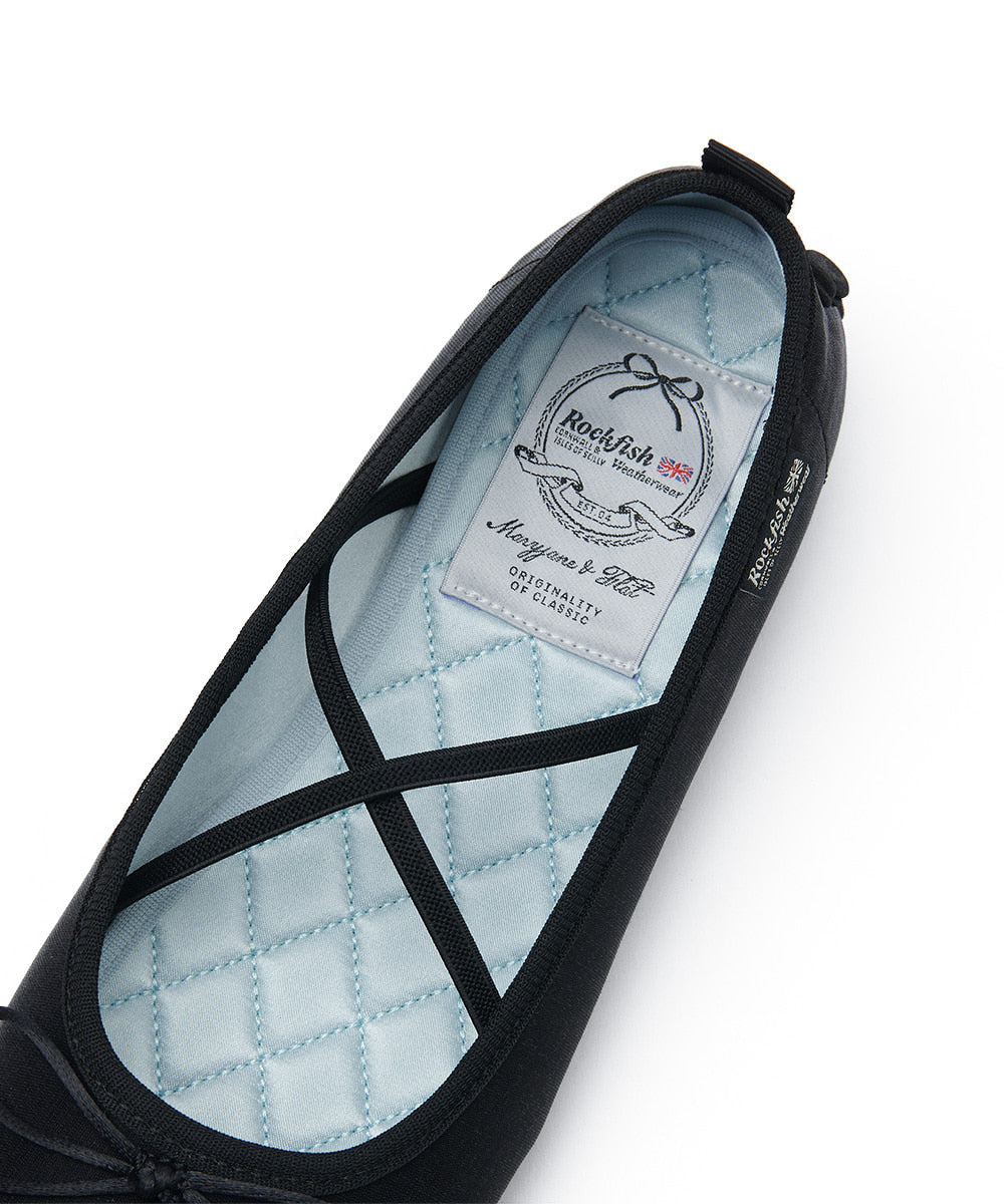รองเท้าแมรี่เจน TOE CAP BALLET FLATS - BLACK