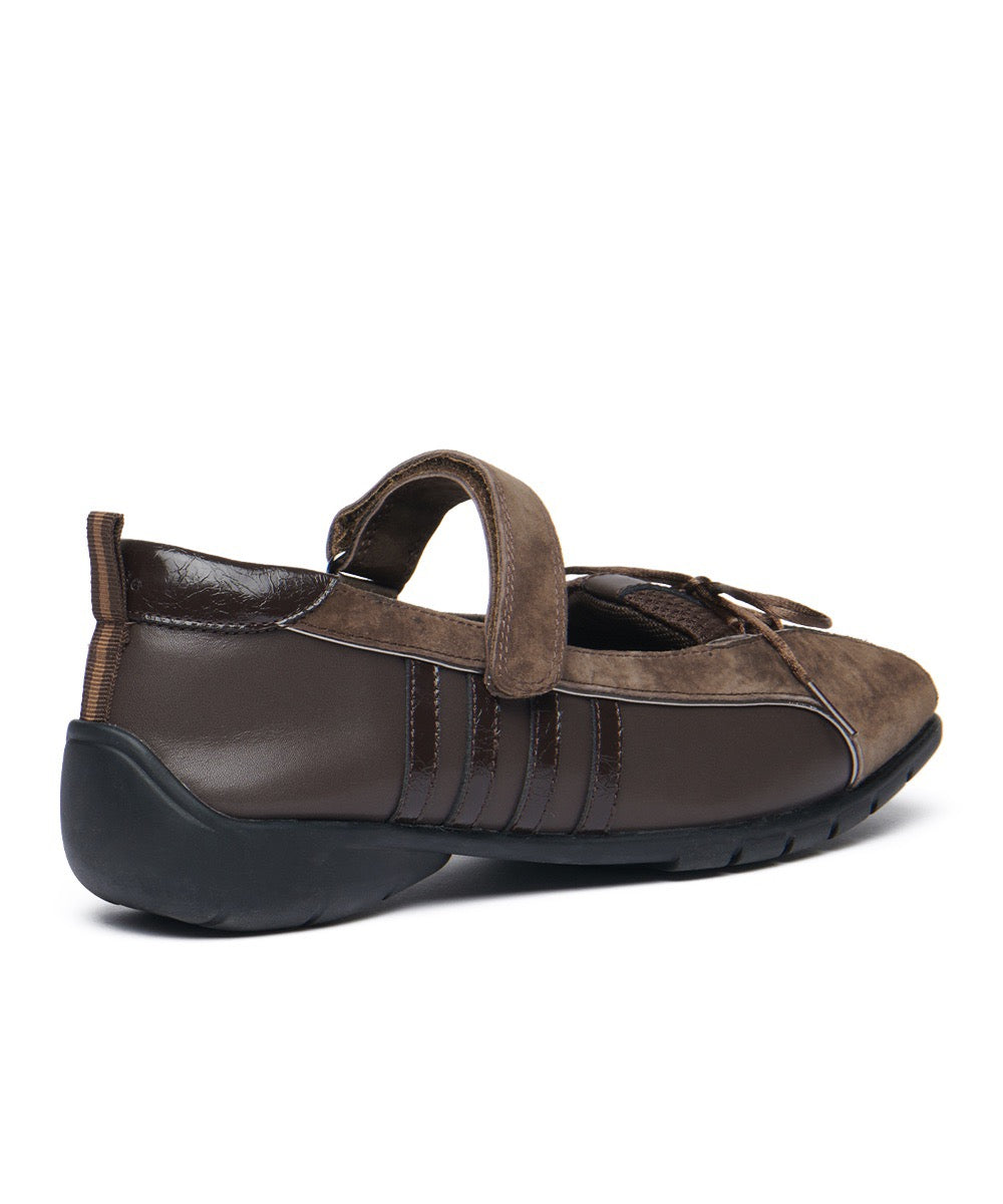 รองเท้าผ้าใบ BLISS VELCRO SNEAKERS - CHOCO