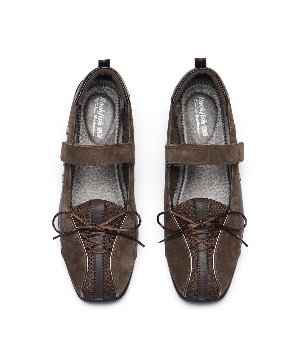 รองเท้าผ้าใบ BLISS VELCRO SNEAKERS - CHOCO