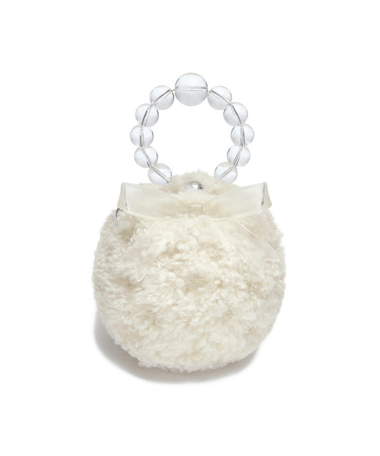 กระเป๋าถือ X SUSAN FANG FURRY BUBBLE BOW BAG - WHITE