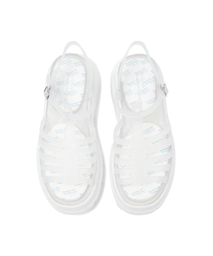 รองเท้าเจลลี่ GLAIR FLATFORM STRAPPY SANDALS - MATT WHITE