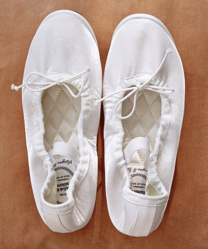 WISLEY QUILTED SCRUNCH FLAT - WHITE