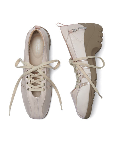 รองเท้าผ้าใบ X ILLIT BLISS HEELS LACEUP SNEAKERS - PINK BEIGE