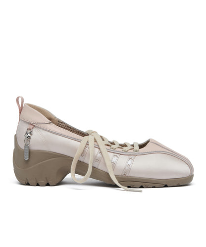 รองเท้าผ้าใบ X ILLIT BLISS HEELS LACEUP SNEAKERS - PINK BEIGE