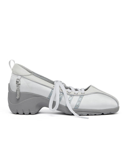 รองเท้าผ้าใบ X ILLIT BLISS HEELS LACEUP SNEAKERS - WHITE