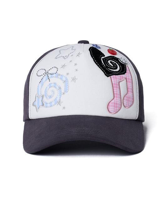 หมวกแก๊ป X ILLIT PATCHWORK CAP - DARK GREY