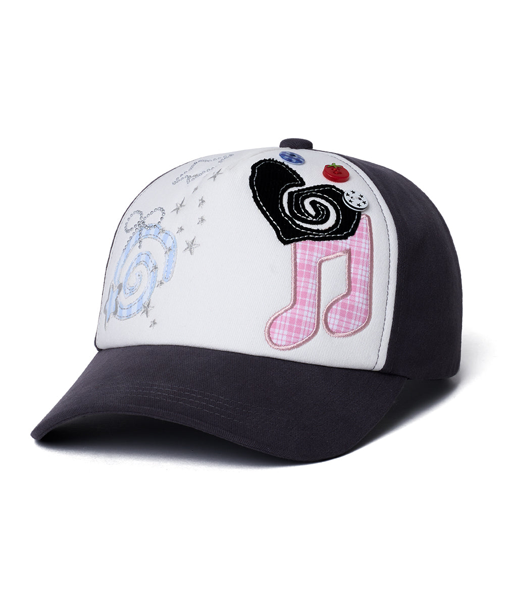 หมวกแก๊ป X ILLIT PATCHWORK CAP - DARK GREY