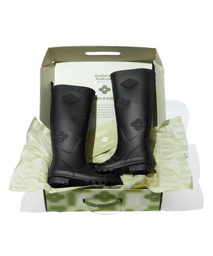 รองเท้าบูท X MINJUKIM FLORAL SHADOW BOOTS LONG - BLACK