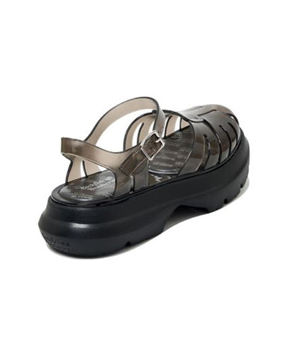 รองเท้าเจลลี่ GLAIR FLATFORM FISHERMAN SANDALS - CLEAR BLACK