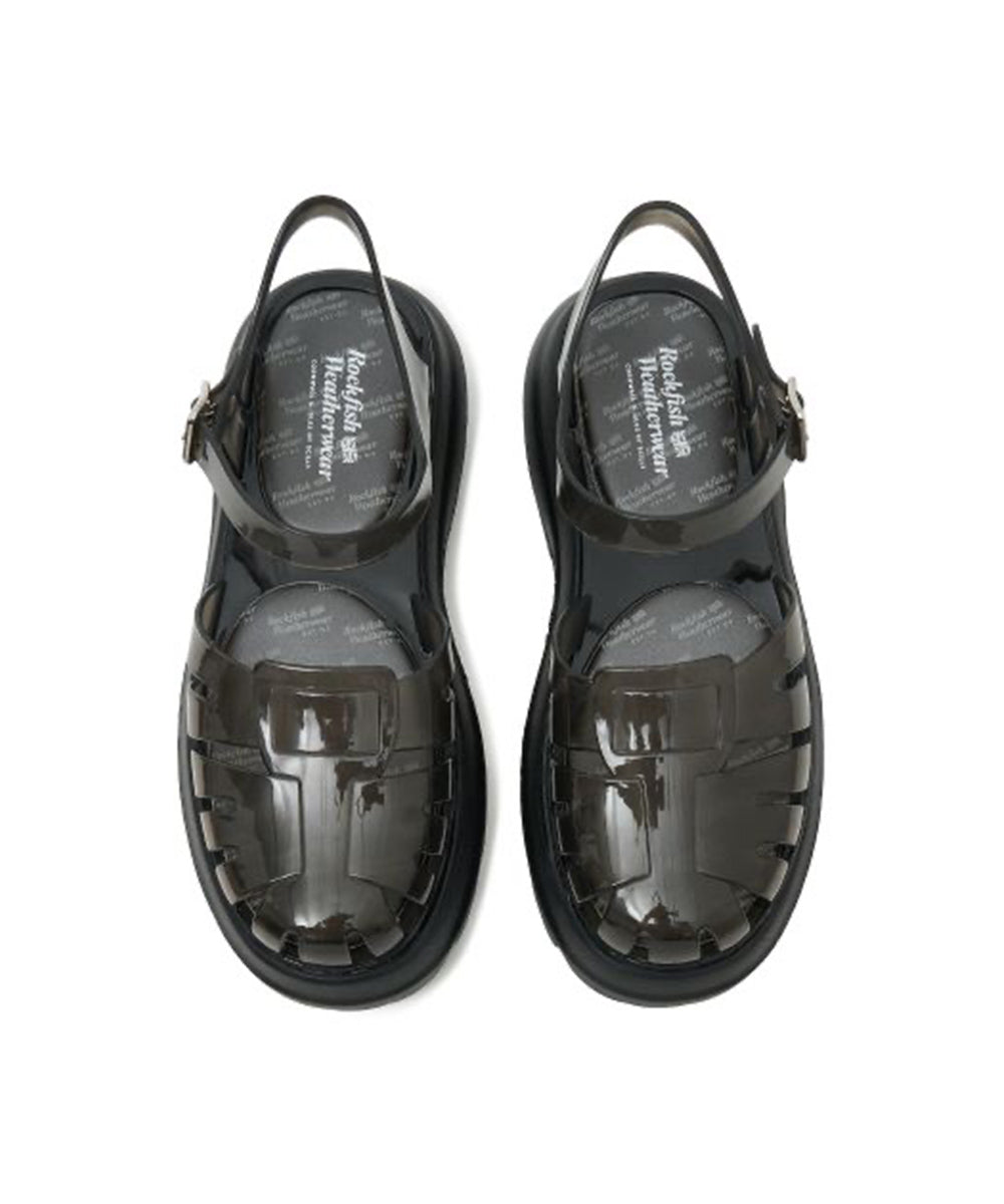 รองเท้าเจลลี่ GLAIR FLATFORM FISHERMAN SANDALS - CLEAR BLACK