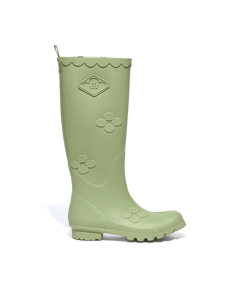รองเท้าบูท X MINJUKIM FLORAL SHADOW BOOTS LONG - OLIVE