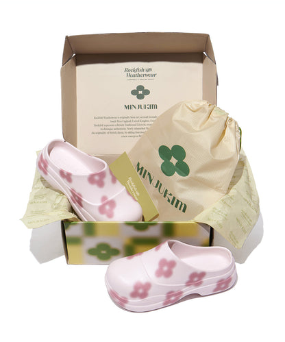 X MINJUKIM FLORAL SHADOW CLOG - PINK BEIGE