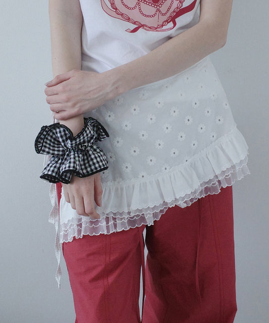 ยางรัดผม SEERSUCKER SCRUNCHIE - BLACK