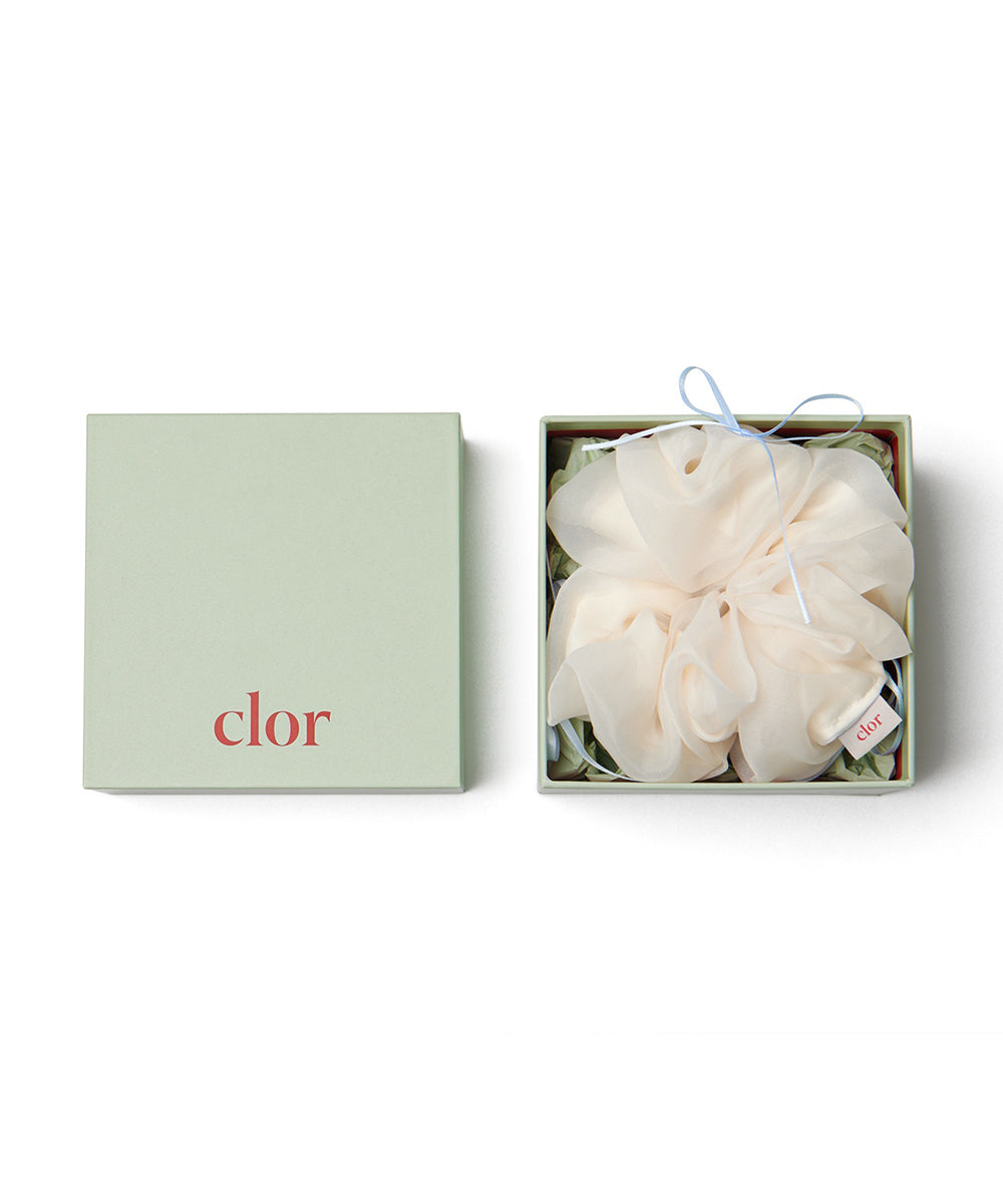 ยางรัดผม RIBBON ORGANZA SCRUNCHIE - WHITE